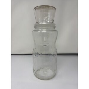 Vintage‎ 1991 Mr Peanut Planters Clear Glass Jar With Lid Canister Anniversary